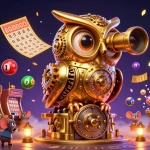 Découvrez les jeux de casino Rolletto avec une illustration captivante d'une chouette dorée sur un thème ludique.
