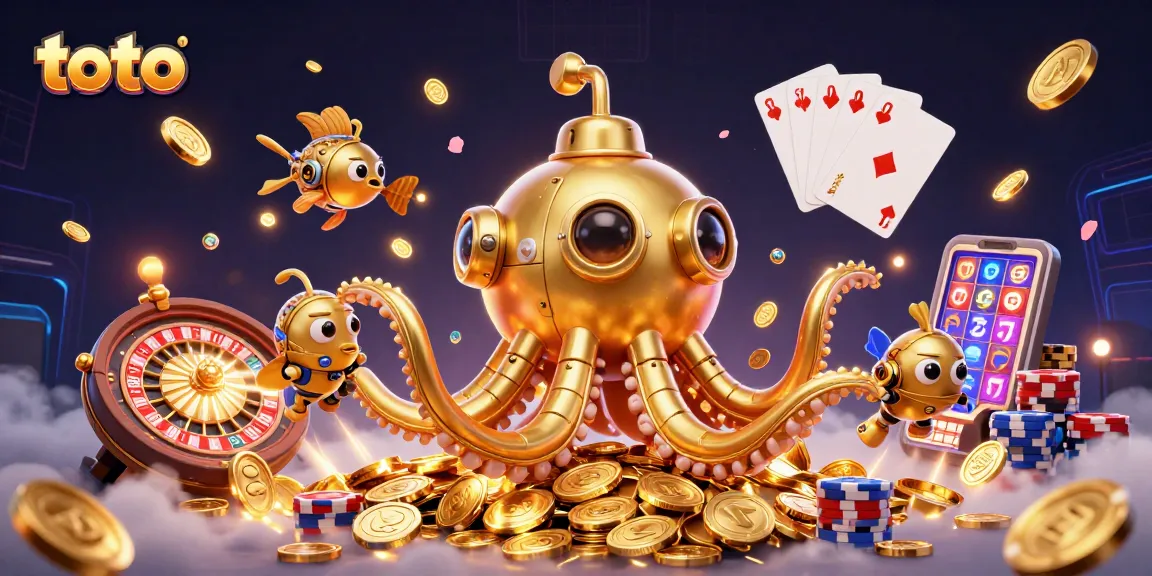 Memenangkan besar di toto dengan ilustrasi 3D yang menarik, dibanjiri koin emas dan aksi permainan kasino.