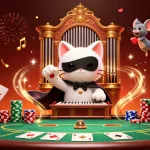 Plonger dans l'univers du casino en ligne sans vérification avec un chat fantôme et un acrobate.