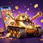 Experience the thrill of j88 with a dynamic casino scene featuring a golden beetle tank and vibrant gaming elements.
