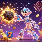 Spin and win with jackpot kilat in dynamic casino action amidst golden gems and festive elements.