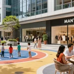 Families enjoying modern entertainment at MANTRA88 commercial properties.
