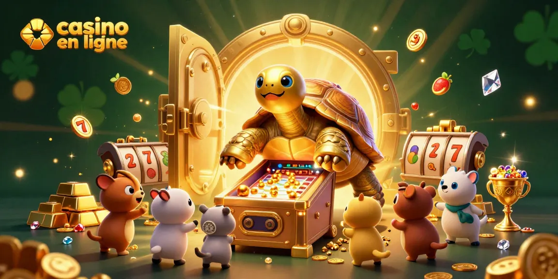 Jouez au casino en ligne avec une tortue dorée et des joyaux scintillants