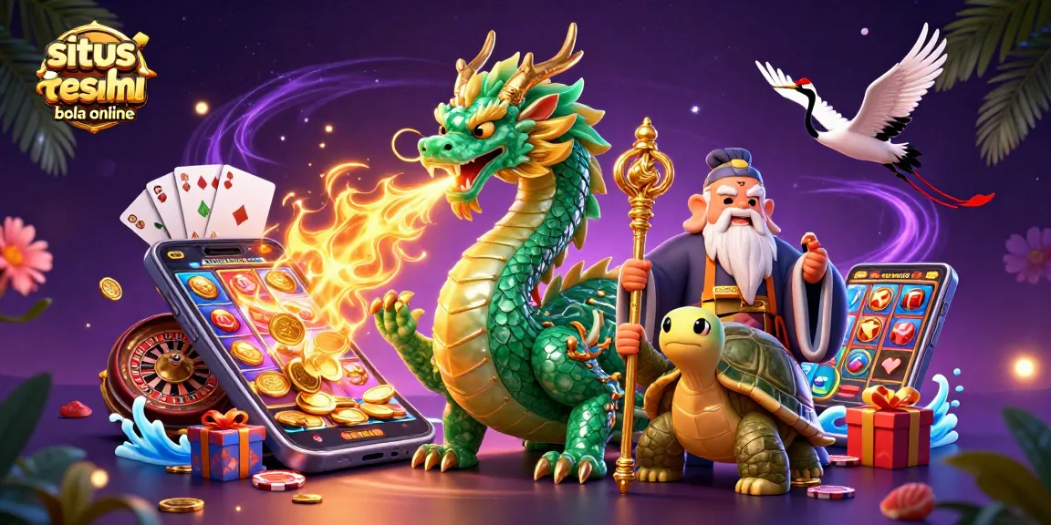 Experience thrilling gameplay with situs resmi bola online amid dynamic casino-themed elements and characters.