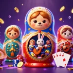 Experience exciting gaming with pakong86's dynamic casino scene featuring charming characters.