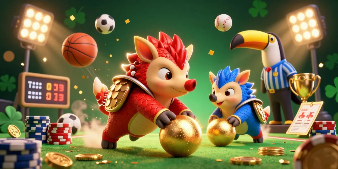 Join the exciting game at DA88 with vibrant pangolins in a dynamic casino scene of sports betting thrills.