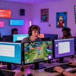 Vibrant Discord community scene showcasing diverse gamers engaging in lively discussions on discordtree.com.