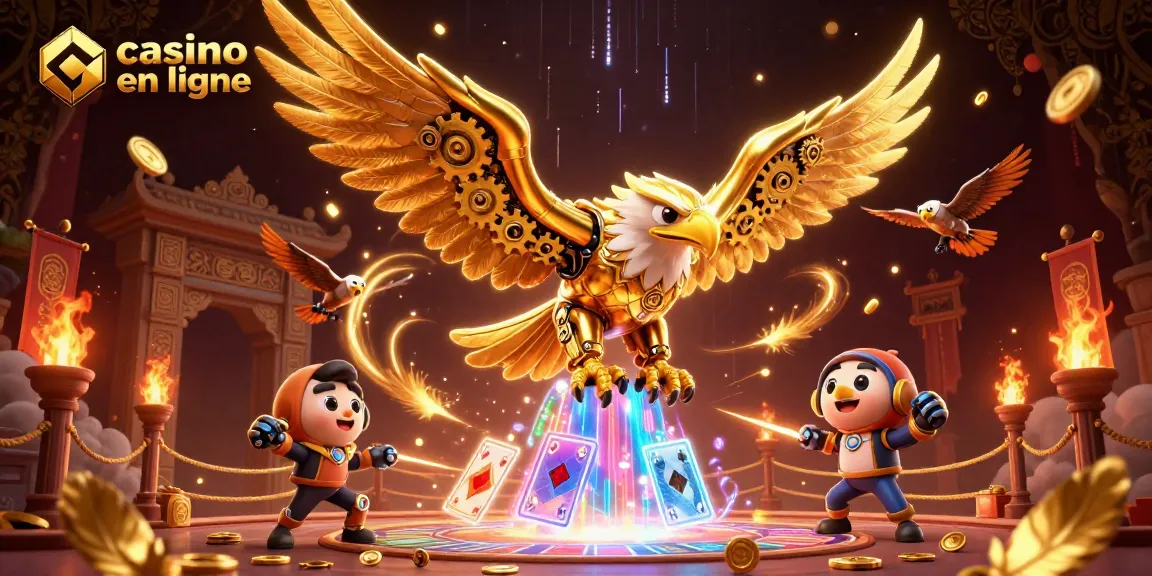 Dans ce casino en ligne, plongez dans un univers riche en détails avec un aigle doré cybernétique.