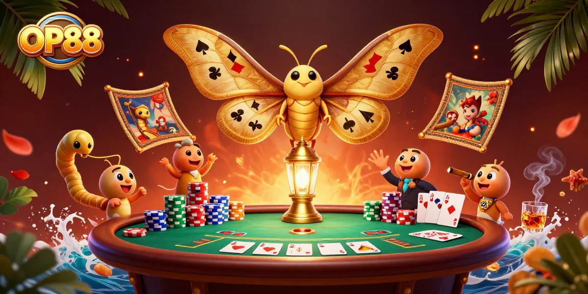 Win big with OP88 as vibrant casino elements create an enticing atmosphere for players.