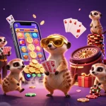 Las casas de apuestas se muestran animadas a través de una colonia de suricatas dirigiendo un casino vibrante.