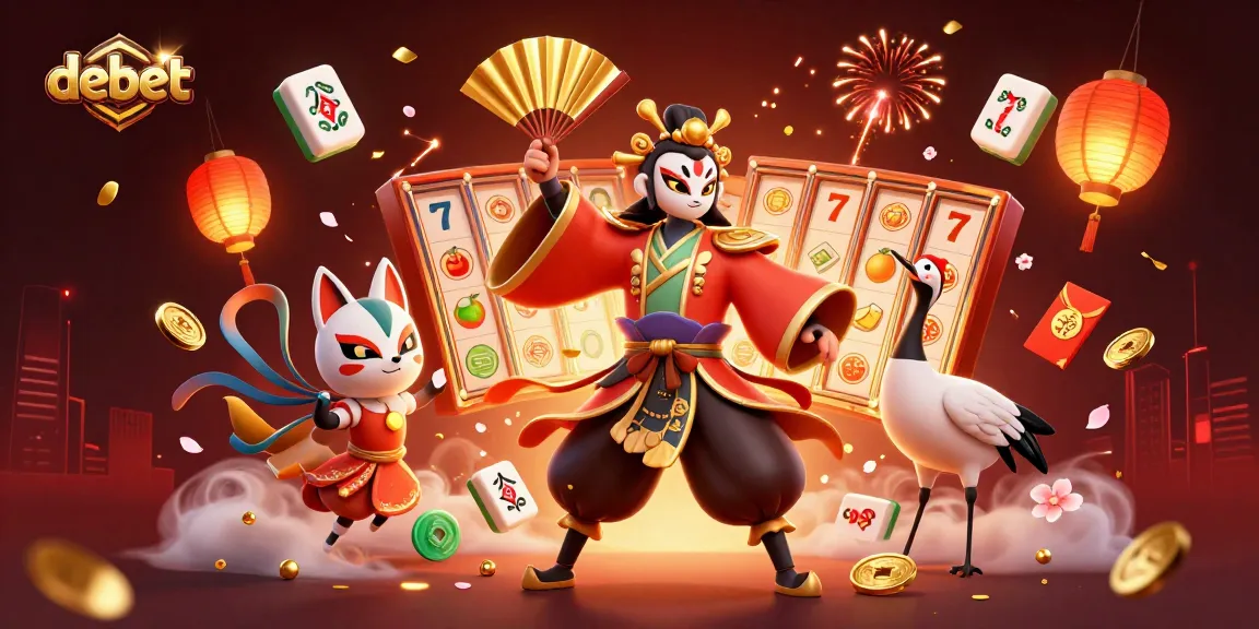Experience the thrill of debet gaming with an immersive 3D casino illustration featuring colorful slots.