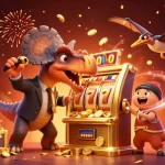 Experience big wins at vb88 with a dynamic casino scene featuring epic characters and slot icons.