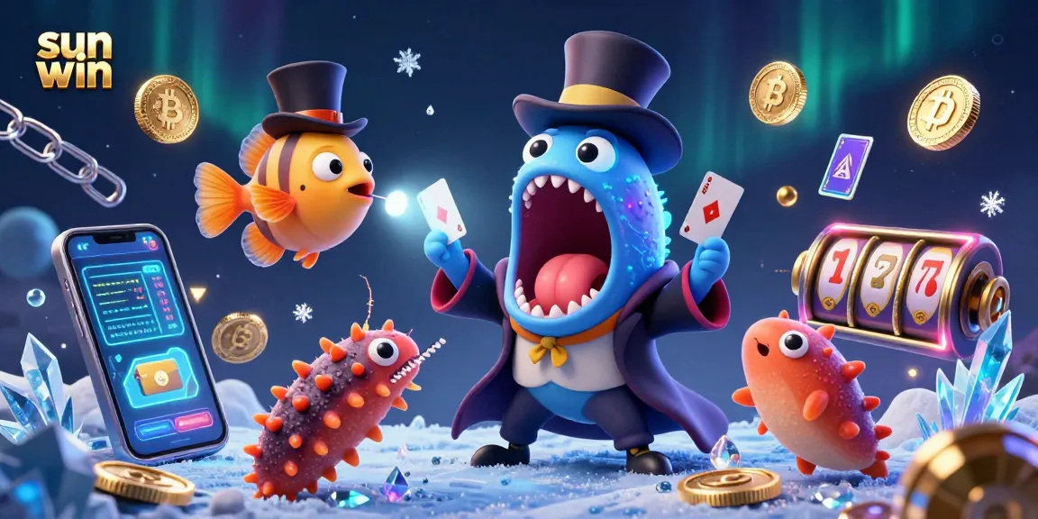 Experience the thrill of casino magic with sun win's vibrant deep-sea creatures performing unique tricks.