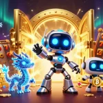 Jouez au casino en ligne avec ce robot cyborg, un dragon holographique et un drone porteur de bitcoin.