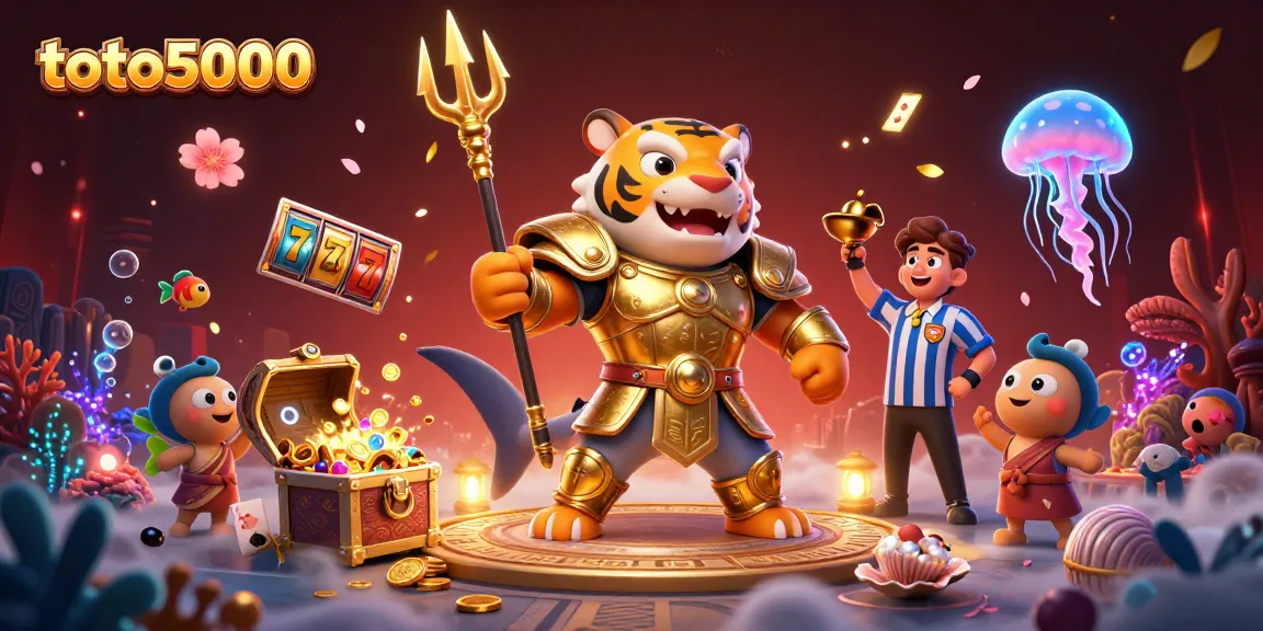 Experience the thrill of toto5000 in this vibrant underwater casino scene.