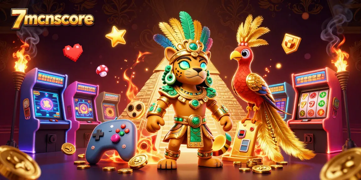 Experience thrilling gameplay at 7mcnscore with a vibrant casino-themed illustration.