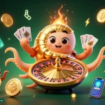 Explore thrilling gaming at hotwin88 with vibrant crypto elements and a magical nautilus wheel.