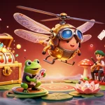 Casino en ligne : plongez dans notre illustration d'univers de jeu ludique avec un croupier grenouille.
