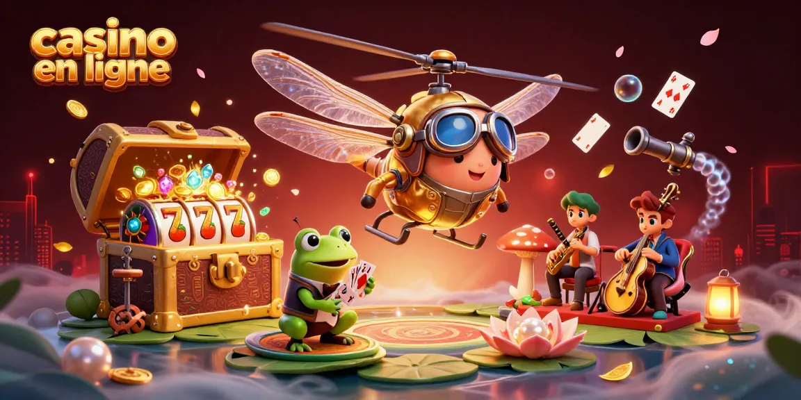 Casino en ligne : plongez dans notre illustration d'univers de jeu ludique avec un croupier grenouille.