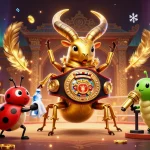 Engagez-vous dans une ambiance de casino en ligne avec un combat spécial d'insectes festifs.