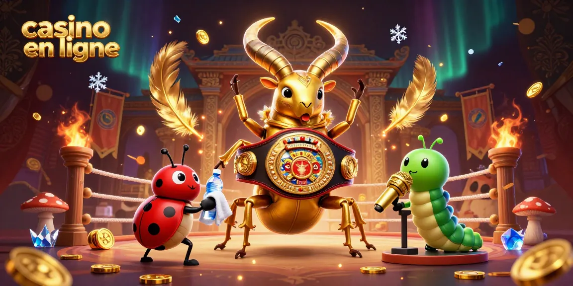 Engagez-vous dans une ambiance de casino en ligne avec un combat spécial d'insectes festifs.