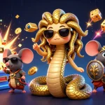 Permainan slot online leci123 dengan simbol jackpot dan efek visual yang menarik.
