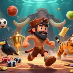 Experience immersive fun at J88 with a dynamic prehistoric casino scene featuring engaging game elements.